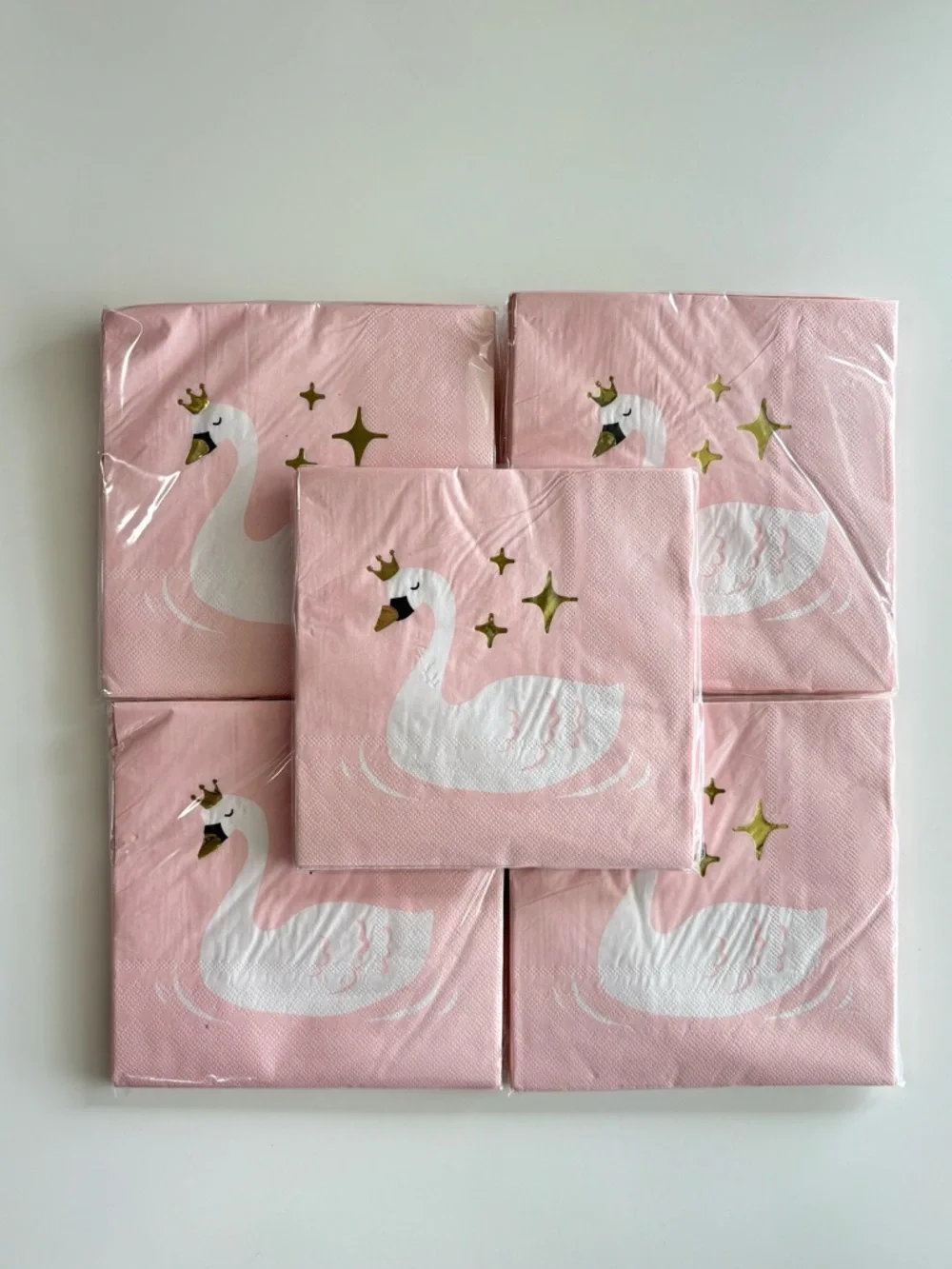 Spritz 5 packages of 20 Count Swan Princess Lunch Napkin